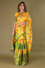 Yellow and Green Mekhela Chador4308 video